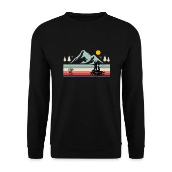 Gift fishing fishing fisherman fishing landscape - Unisex Sweatshirt - black - Front - Alina (178cm) & Michal (187cm)