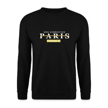 Paris France - Unisex Pullover - Schwarz - Vorne - Alina (178cm) & Michal (187cm)