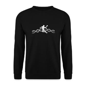 Handballspieler Handball Handballfan Handballteam - Unisex Pullover - Schwarz - Vorne - Alina (178cm) & Michal (187cm)