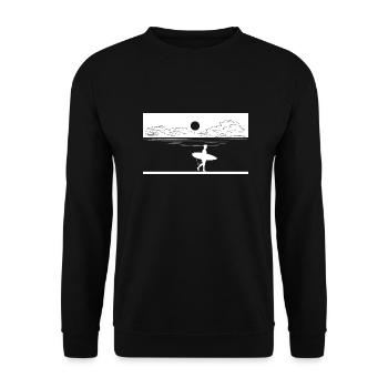 Surfing Surfboard Surfer Wassersport - Unisex Pullover - Schwarz - Vorne - Alina (178cm) & Michal (187cm)