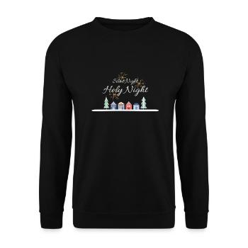 Stille Nacht, Heilige Nacht, Weihnachtsoutfit - Unisex Pullover - Schwarz - Vorne - Alina (178cm) & Michal (187cm)