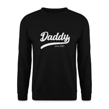 Papa depuis 2023 - T-shirt papa stylé - Sweat-shirt Unisexe - noir - Devant - Alina (178cm) & Michal (187cm)