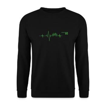 Bicycle Heartbeat Wheel - Unisex Sweatshirt - black - Front - Alina (178cm) & Michal (187cm)