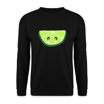 kawaii lime - Unisex Sweatshirt - black - Front - Alina (178cm) & Michal (187cm)