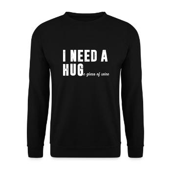 I Need A Huge Glass of Wine Funny Sarcasm - Unisex Sweatshirt - black - Front - Alina (178cm) & Michal (187cm)