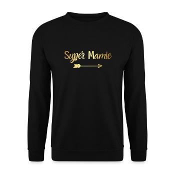 Super Golden Granny - Oma Geschenk - Unisex Pullover - Schwarz - Vorne - Alina (178cm) & Michal (187cm)