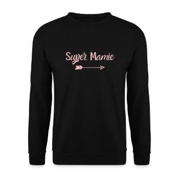 Super Granny Roségold - Oma Geschenk - Unisex Pullover - Schwarz - Vorne - Alina (178cm) & Michal (187cm)