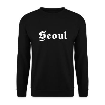 Seoul - Unisex Sweatshirt - black - Front - Alina (178cm) & Michal (187cm)