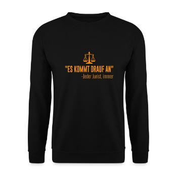 Anwalt Jurist Cooler Spruch - Unisex Pullover - Schwarz - Vorne - Alina (178cm) & Michal (187cm)