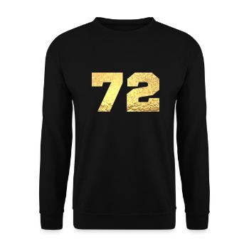 72 Gold Glitter - 72 Birthday - Unisex Sweatshirt - black - Front - Alina (178cm) & Michal (187cm)