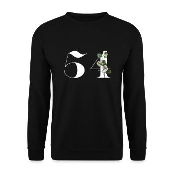 Number 54 Floral Green - 54th Floral Anniversary - Unisex Sweatshirt - black - Front - Alina (178cm) & Michal (187cm)