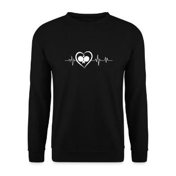Herzschlag Tischtennis - Unisex Pullover - Schwarz - Vorne - Alina (178cm) & Michal (187cm)