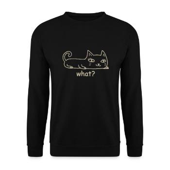 Cat What? - Unisex Sweatshirt - black - Front - Alina (178cm) & Michal (187cm)