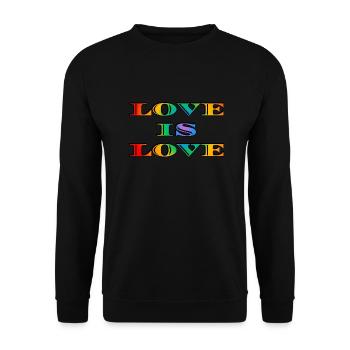 Rainbow Love is Love - Unisex Sweatshirt - black - Front - Alina (178cm) & Michal (187cm)