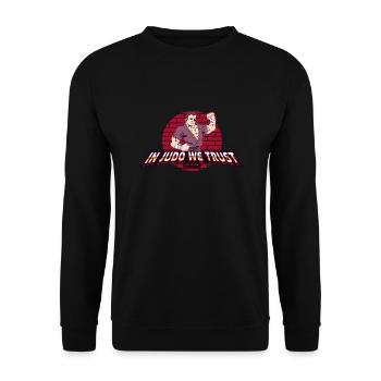 Im Judo vertrauen wir - Unisex Pullover - Schwarz - Vorne - Alina (178cm) & Michal (187cm)