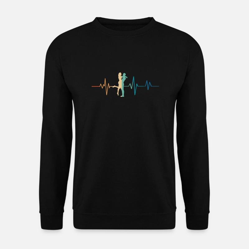 Retro Herzschlag Paar - Unisex Pullover - Schwarz