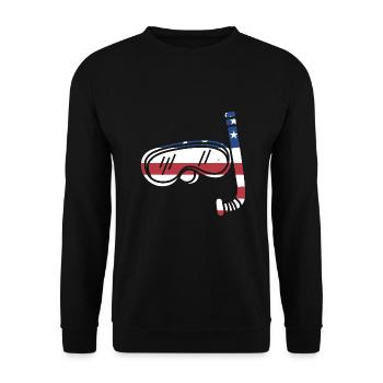 Snorkeler Drapeau Us Snorkeling - Sweat-shirt Unisexe - noir - Devant - Alina (178cm) & Michal (187cm)