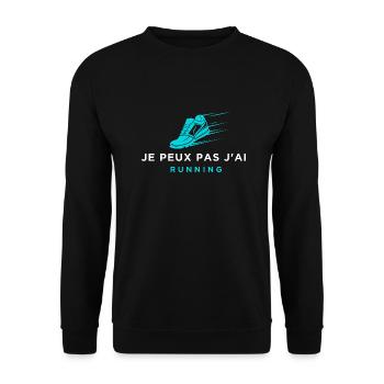 I can't I have running woman - Unisex Sweatshirt - black - Front - Alina (178cm) & Michal (187cm)
