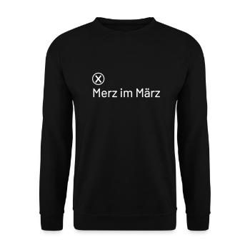 Friedrich Merz in March - Unisex Sweatshirt - black - Front - Alina (178cm) & Michal (187cm)