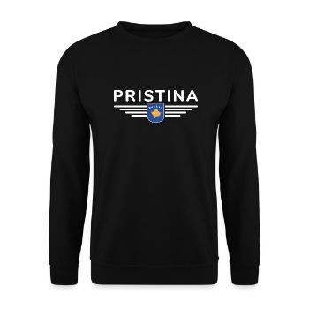 Pristina Kosovo Fan T-Shirt Design - Unisex Pullover - Schwarz - Vorne - Alina (178cm) & Michal (187cm)