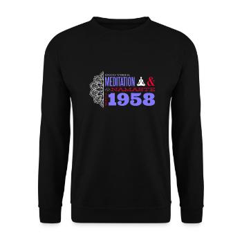 Seit 1958 - 67 Jahre Gnade & Dankbarkeit - Unisex Pullover - Schwarz - Vorne - Alina (178cm) & Michal (187cm)