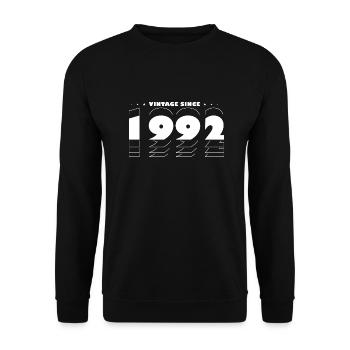 Vintage Timeless Style von 1992 - 33. Geburtstag - Unisex Pullover - Schwarz - Vorne - Alina (178cm) & Michal (187cm)
