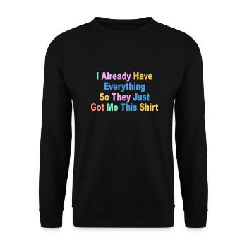 Geburtstagsgeschenk lustiger Spruch Retro - Unisex Pullover - Schwarz - Vorne - Alina (178cm) & Michal (187cm)