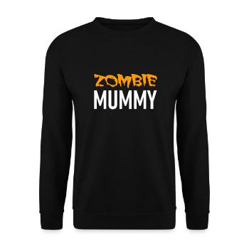 Zombie Mummy - Halloween - Kürbis - Hexe - Horror - Unisex Pullover - Schwarz - Vorne - Alina (178cm) & Michal (187cm)