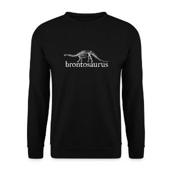Brontosaurus Dinosaurier - Unisex Pullover - Schwarz - Vorne - Alina (178cm) & Michal (187cm)