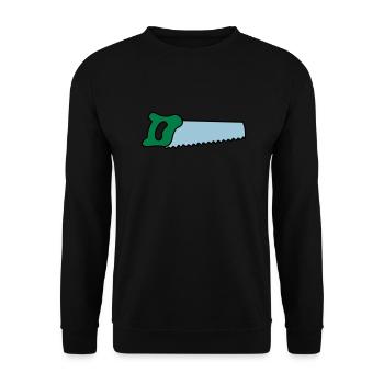 säge - Unisex Pullover - Schwarz - Vorne - Alina (178cm) & Michal (187cm)