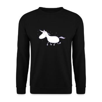 Einhorn - Unisex Pullover - Schwarz - Vorne - Alina (178cm) & Michal (187cm)
