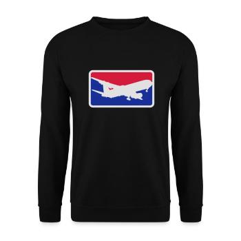 sports logo red blue pilot hobby pilot aircraft - Unisex Sweatshirt - black - Front - Alina (178cm) & Michal (187cm)