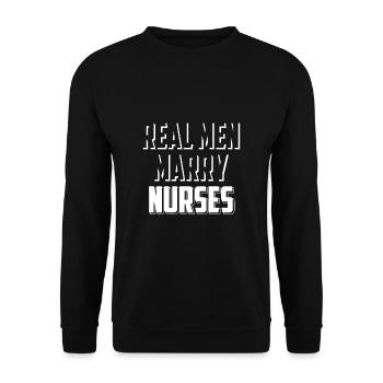 Les vrais hommes se marient infirmière cadeau T-shirt mari - Sweat-shirt Unisexe - noir - Devant - Alina (178cm) & Michal (187cm)