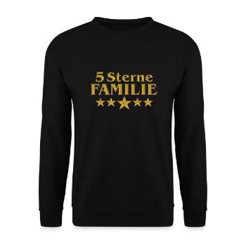 Vom Grafik Designer--- 5 Sterne Familie - Unisex Pullover - Schwarz - Vorne - Alina (178cm) & Michal (187cm)