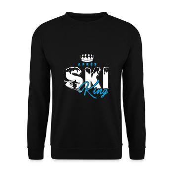 Apres Ski King T-Shirt Geschenk Ski-Fahrer - Unisex Pullover - Schwarz - Vorne - Alina (178cm) & Michal (187cm)