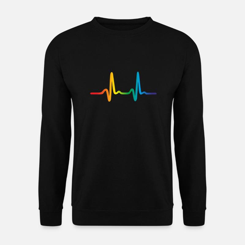 Lgbt Regenbogen Herzschlag, Pride EKG Puls - Unisex Pullover - Schwarz