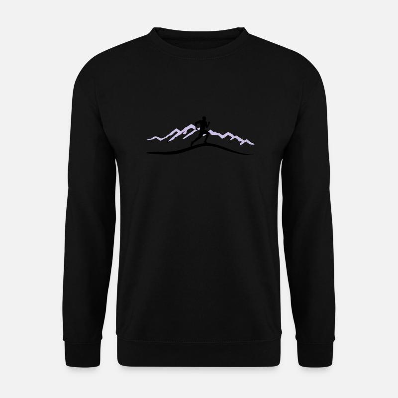 Running, Runner & Mountains - Sweat-shirt Unisexe - noir