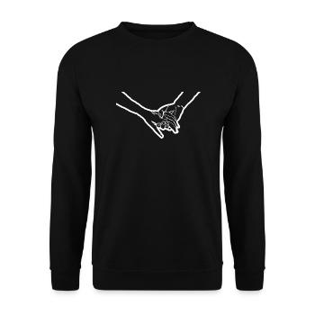Holding hands hand hands - Unisex Sweatshirt - black - Front - Alina (178cm) & Michal (187cm)
