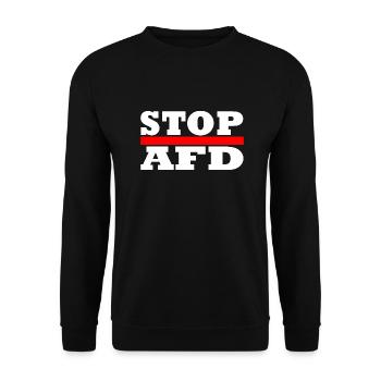 Stop Afd - Unisex Sweatshirt - black - Front - Alina (178cm) & Michal (187cm)