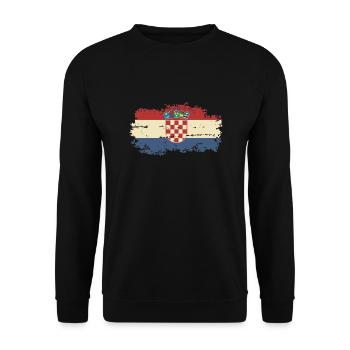 Croatie Croate Hrvatska Croatie Croates Croates Croates - Sweat-shirt Unisexe - noir - Devant - Alina (178cm) & Michal (187cm)
