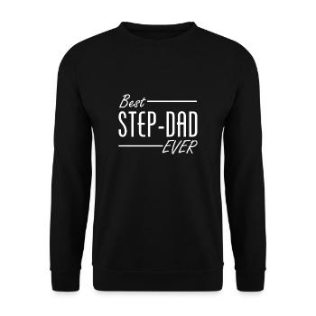 Best Step-Dad Ever Stiefvater Geschenk - Unisex Pullover - Schwarz - Vorne - Alina (178cm) & Michal (187cm)