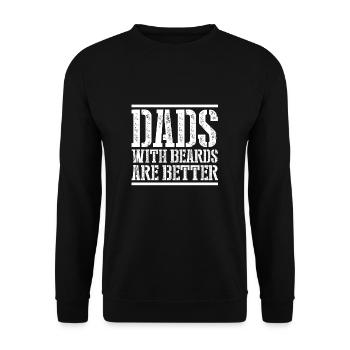 Dads With Beard Are Better Beard Father Gift - Unisex Sweatshirt - black - Front - Alina (178cm) & Michal (187cm)