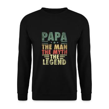 Papa The Man The Myth The Legend Father - Unisex Sweatshirt - black - Front - Alina (178cm) & Michal (187cm)