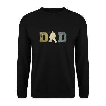 Chemise cadeau de gardien de but de père père joueur de hockey - Sweat-shirt Unisexe - noir - Devant - Alina (178cm) & Michal (187cm)