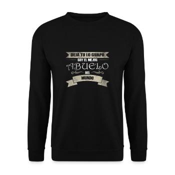 Deja Tu Lo Guapo Soy El Mejor Abuelo Del Mundo - Unisex Pullover - Schwarz - Vorne - Alina (178cm) & Michal (187cm)