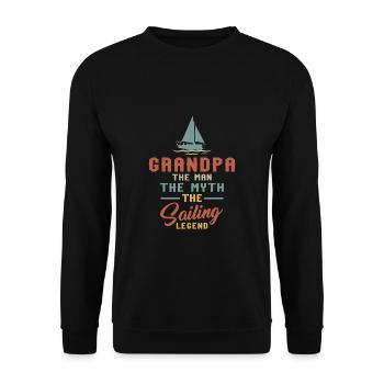 Grand-père L'Homme Le Mythe Le Sailor Legend Sailor - Sweat-shirt Unisexe - noir - Devant - Alina (178cm) & Michal (187cm)