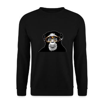 Chimpanzee - monkey - Unisex Sweatshirt - black - Front - Alina (178cm) & Michal (187cm)