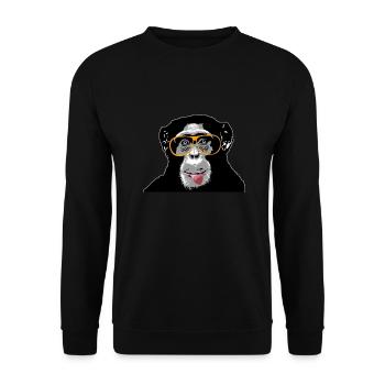 Chimpanzé - singe - Sweat-shirt Unisexe - noir - Devant - Alina (178cm) & Michal (187cm)