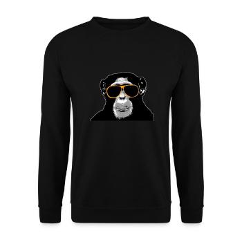 Chimpanzé - singe - Sweat-shirt Unisexe - noir - Devant - Alina (178cm) & Michal (187cm)