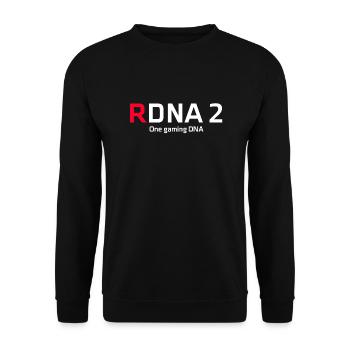 RDNA 2 One Gaming DNA custom design - Unisex Sweatshirt - black - Front - Alina (178cm) & Michal (187cm)